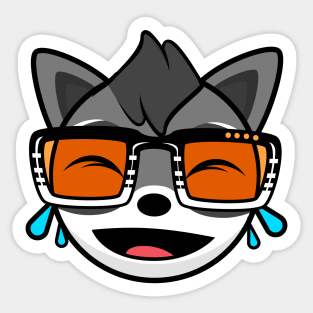 Laughing Raccoon Rocky Sticker